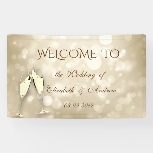 Elegant Bokeh Wine Glasses Wedding Banner (Horizontaal)