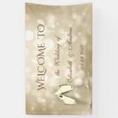 Elegant Bokeh Wine Glasses Wedding Banner (Verticaal)