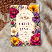 Elegant Bold Floral Wedding Invitation