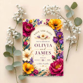 Elegant Bold Floral Wedding Invitation