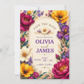 Elegant Bold Floral Wedding Invitation (Devant)