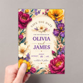 Elegant Bold Floral Wedding Invitation (In situ (ordinateur de poche))