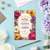 Elegant Bold Floral Wedding Invitation (Insitu (Mariage))