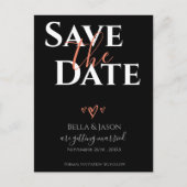 Elegant Bold Font Black Weddenschap bewaar de datu Uitnodiging Briefkaart (Voorkant)