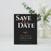 Elegant Bold Font Black Weddenschap bewaar de datu Uitnodiging Briefkaart (Staand voorkant)