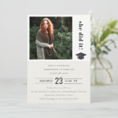 Elegant Bold Typography Gradup Cap Foto Kaart (Staand voorkant)