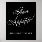 Elegant Bon Appetite vindt uw stoel | wit Poster (Voorkant)