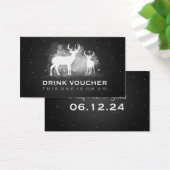 Élégant bon de boisson Hiver Cerf Étincelant Noir (Bureau)