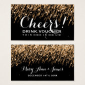 Élégant bon de boisson tombant étoiles Or (Devant & derrière)