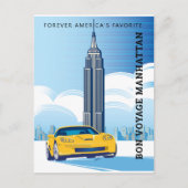 Elegant BON VOYAGE MANHATTAN-ontwerp Briefkaart (Voorkant)