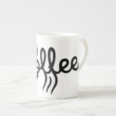 Elegant Bone China Coffee Mug - Minimalist Script  (Devant droit)