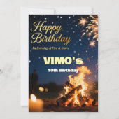 Elegant Bonfire Night Birthday Invitation (Voorkant)