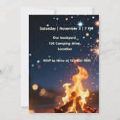 Elegant Bonfire Night Birthday Invitation (Achterkant)
