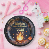 Elegant Bonfire Night Birthday Party Paper Plates Papieren Bordje (Feest)