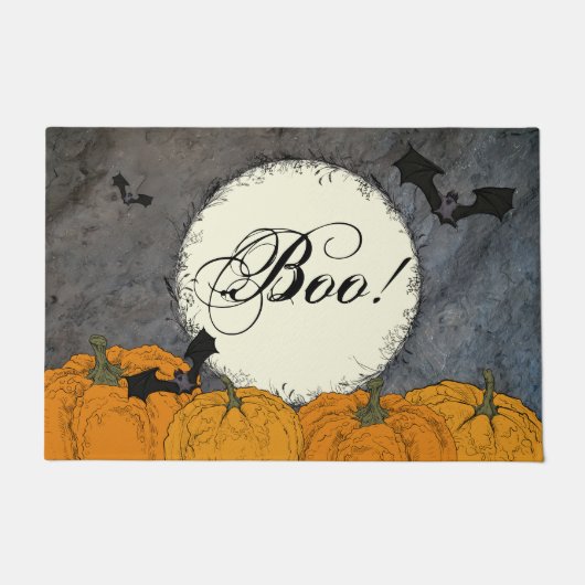 Elegant Boo Halloween Deurmat (Voorkant)