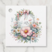 Elegant boog bloemenmonogram Baby shower Bedankjes Labels (Voorkant)