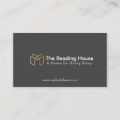 Elegant Bookstore Library Professional Librarian Visitekaartje (Achterkant)