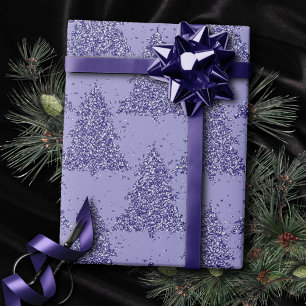 Elegant boompatroon Charmante Lavendel Kerstmis Cadeaupapier