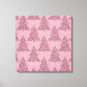 Elegant boompatroon Dusty Mauve Pink Christmas Canvas Afdruk