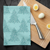 Elegant boompatroon | Luxe Aqua Mint Kerstmis Theedoek