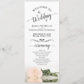 Elegant Bord Blush Peach Roos Romantisch Bruiloft Programma (Voorkant)