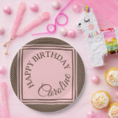 Elegant Bord bruin en roze papier (Feest)