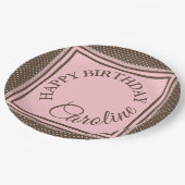 Elegant Bord bruin en roze papier (Gekanteld)