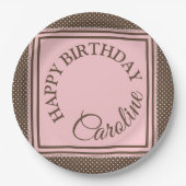 Elegant Bord bruin en roze papier (Voorkant)