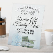 Elegant Bord Dusty Blue Roos Open Seating Wedding Reclamebord Met Voetstuk (Insitu)