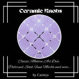 Elegant Bord Mauve & witte vierkanten Keramische Knop