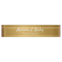 Elegant bord met naam voor bureau