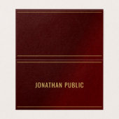 Elegant Bordeaux And Gold Template Folded Visitekaartjes (Buitenkant ongevouwen)