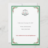 Elegant Bordeaux Emerald Scale Wedding Invitation (Dos)