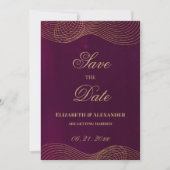 Elegant bordeaux goud geometrisch Save the Date Kaart (Voorkant)