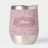 Elegant bordeaux roze glitter monogram (Links)