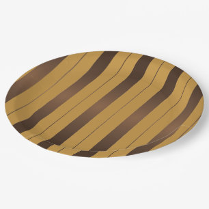 Elegant borden voor bruin- en faux-gouden strepen papieren bordje
