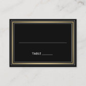 Elegant Border Large Black & Gold Striped Escort / Plaatskaartje (Voorkant)