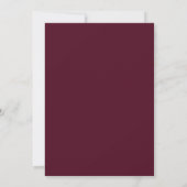 Elegant Border Minimalist Burgundy Script Weduwsch Kaart (Achterkant)