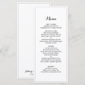 Elegant Border Minimalist Weddenrenmenu Menu (Voorkant / Achterkant)