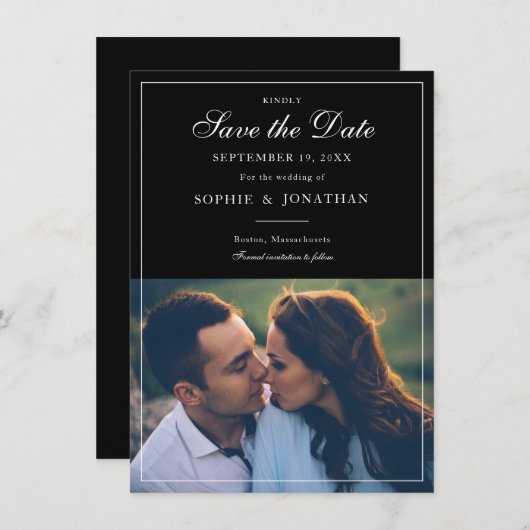 Elegant Border Save the Date (Voorkant / Achterkant)
