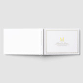 Elegant borders gold minimalist monogram wedding gastenboek (Volledig)