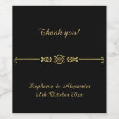 ÉLÉGANT BORDURE D'OR NOIR ÉTIQUETTE DE VIN PERSONN (Étiquettes simples)