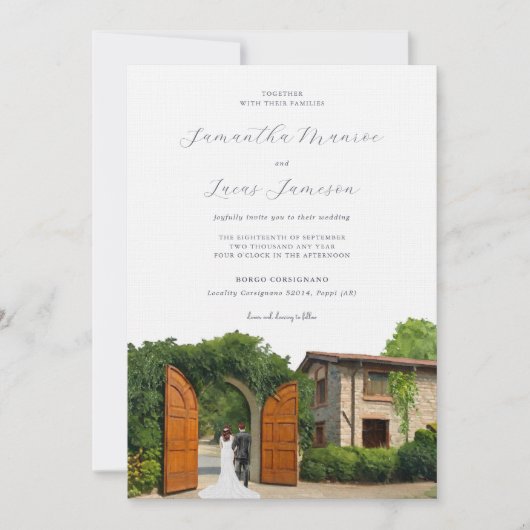 Elegant Borgo Corsignano | Bruiloft Kaart (Voorkant)