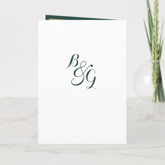 Elegant bosgroen gouden blad Programma (Achterkant)