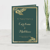 Elegant bosgroen gouden blad Programma (Voorkant)
