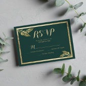 Elegant bosgroen gouden blad RSVP