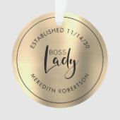 Elégant Boss Métallic Or Dame Date de Création (devant)