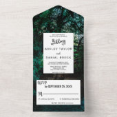 Elegant bossen string van lichtgroene floral Weddi All In One Uitnodiging (Binnen)