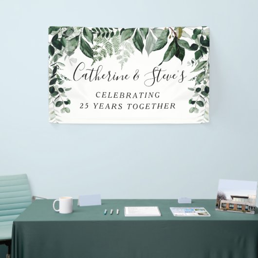 Elegant Botanic bruiloft achtergrond Spandoek (Beurs)