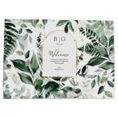 Elegant Botanic Greenery bruiloft welkom Groot Cadeauzakje (Achterkant)